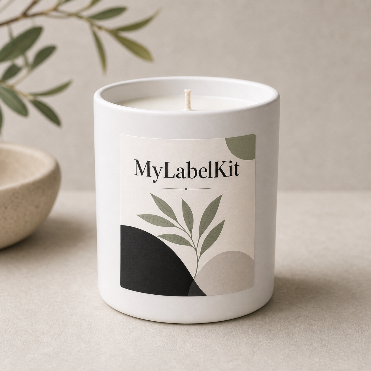Botanical Candle Label mockup