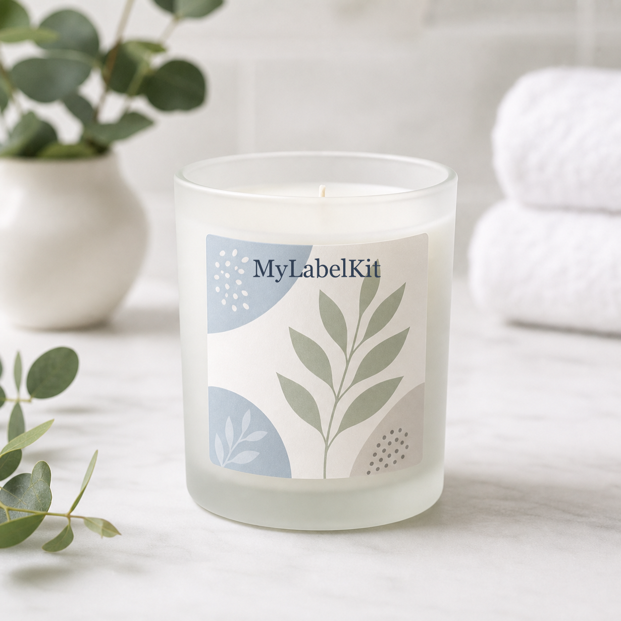 Spa Frosted Candle Label mockup