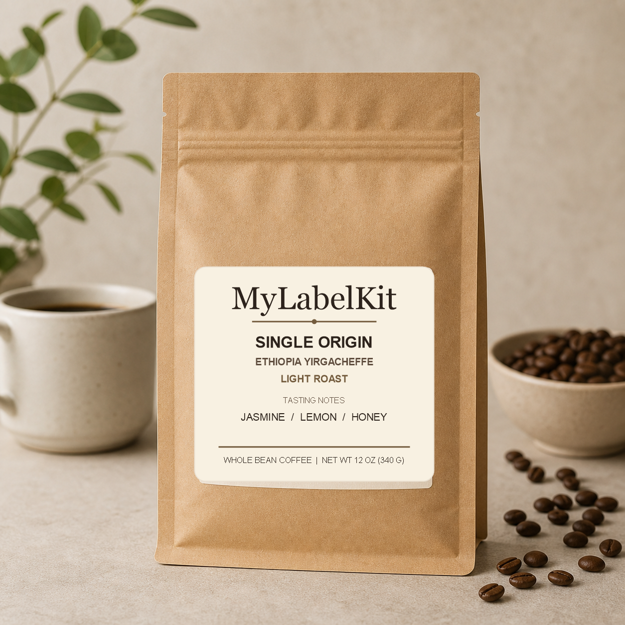 Single Origin Coffee Label mockup