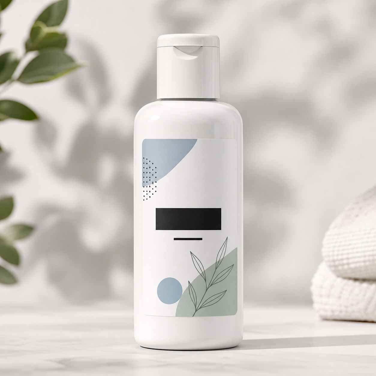 Cosmetic bottle with custom label