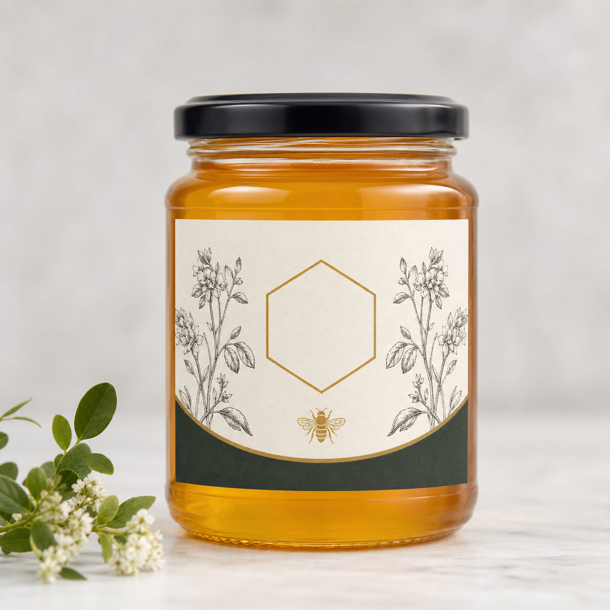 Honey jar with custom label