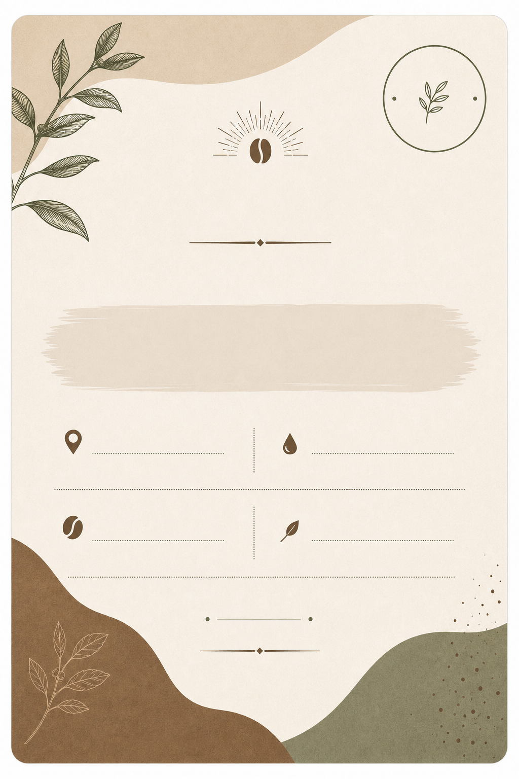 Botanical Cream Coffee Label mockup